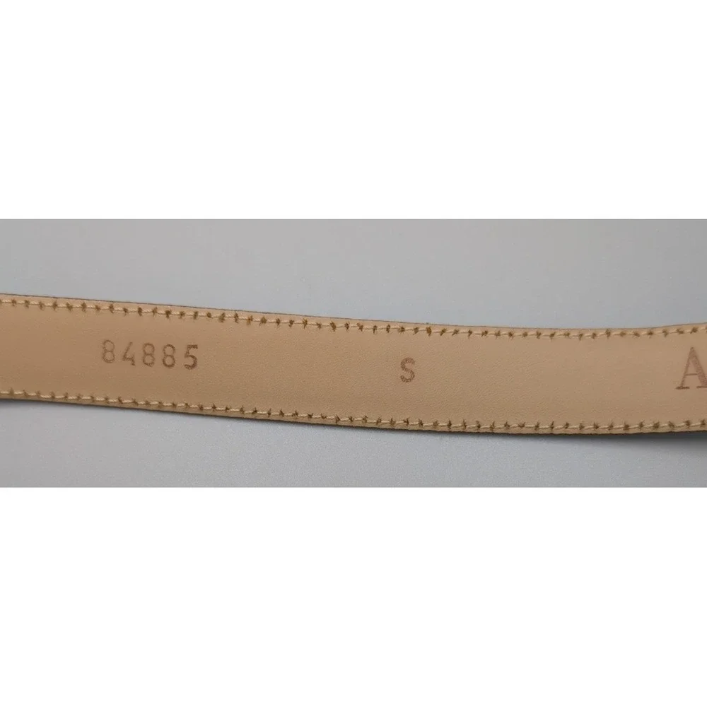 VTG Ann Taylor Dark Brown Leather Belt With Silver Cone Buckle Slim Italy Small‎